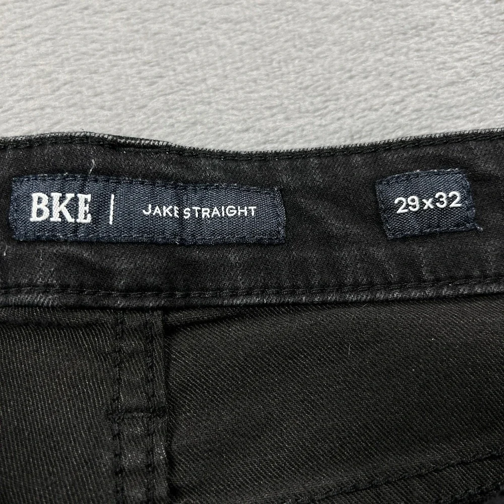 BKE Jeans Mens 29x32 Black Jake Straight Mid Rise Dark Wash Stretch Denim